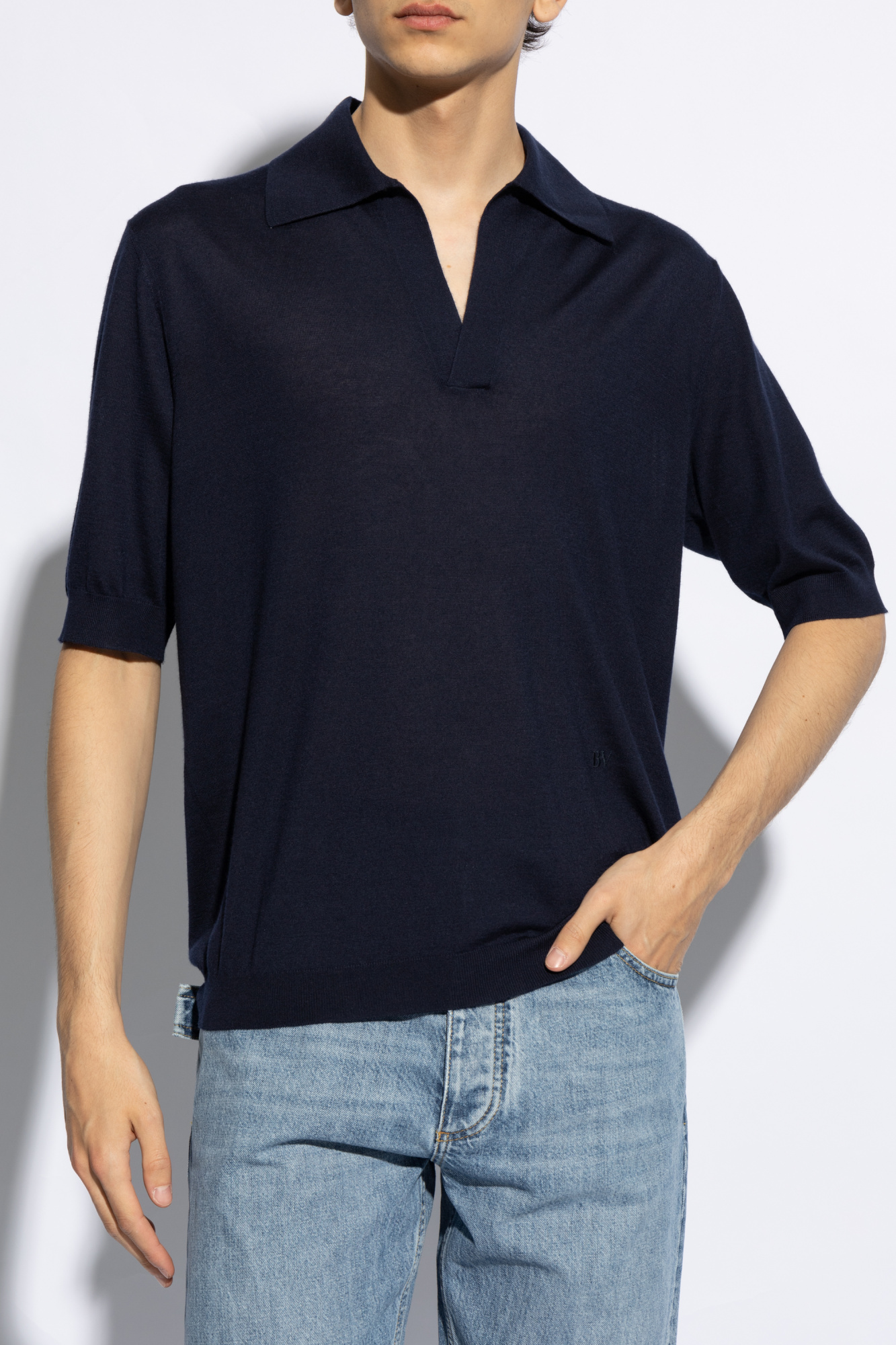 Tシャツ・カットソー BOTTEGA VENETA Midnight Blue Cashmere Polo Shirt SchaferandweinerShops VG - Navy blue Cashmere polo Bottega